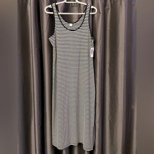 Old Navy, Women’s black and white striped tank dress.